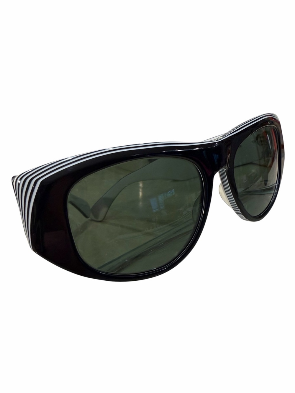 Vintage B&L Ray-Ban Black DEKKO BL G-15Sunglasses Black White Stripe Rare - Picture 1 of 10